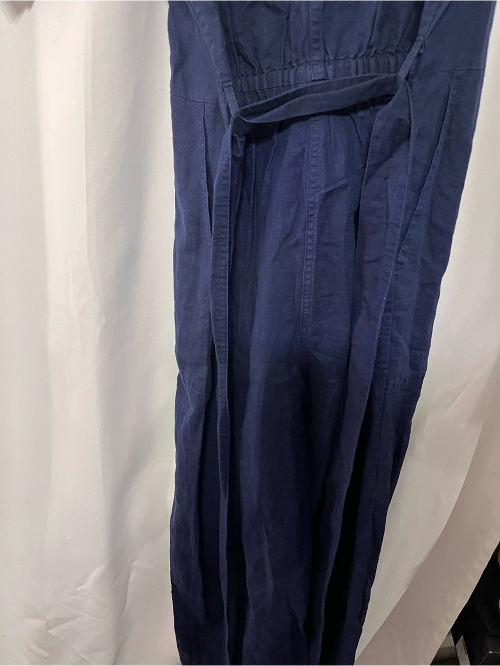GAP Navy Short-Sleeve Button Front Jumpsuit - Picture 3 of 5